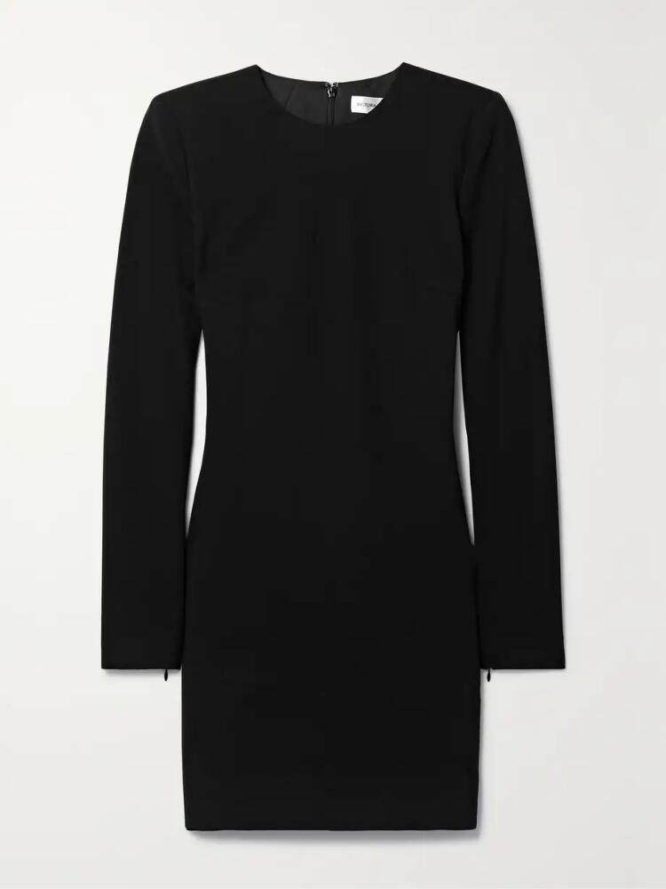 Victoria Beckham - Stretch Wool-blend Crepe Mini Dress - Black Cover