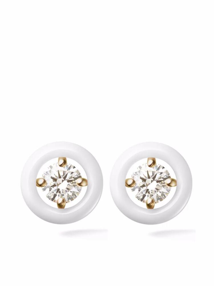 Melissa Kaye 18kt yellow gold Sylvie diamond and enamel stud earrings Cover