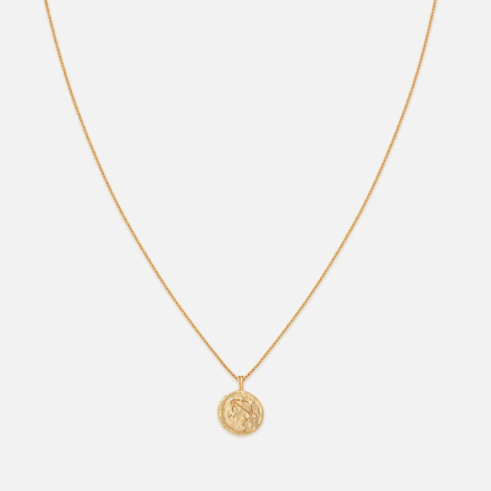 Astrid & Miyu Libra Zodiac 18-Karat Gold-Plated Necklace Cover