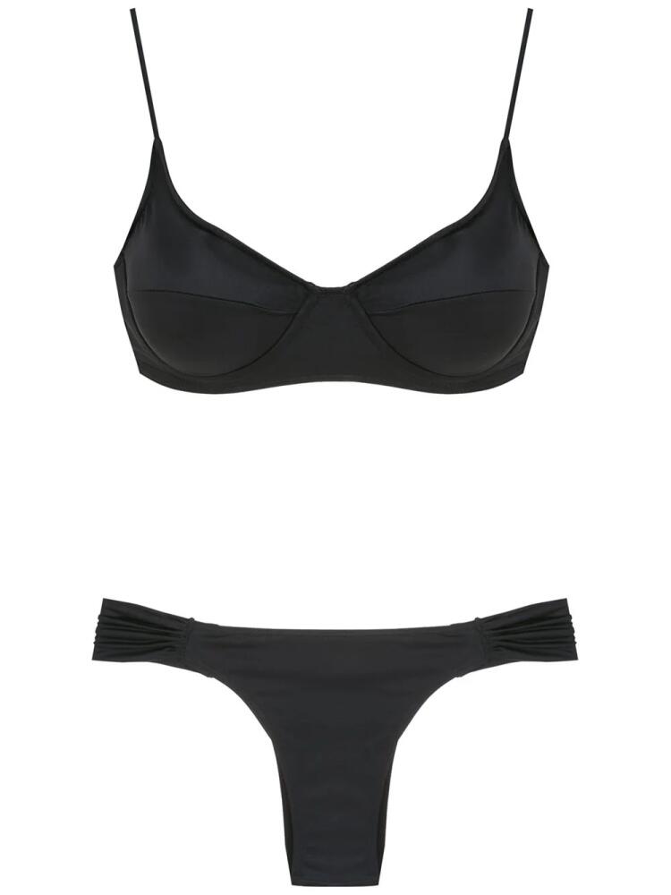 Brigitte ruched-detail bikini - Black Cover