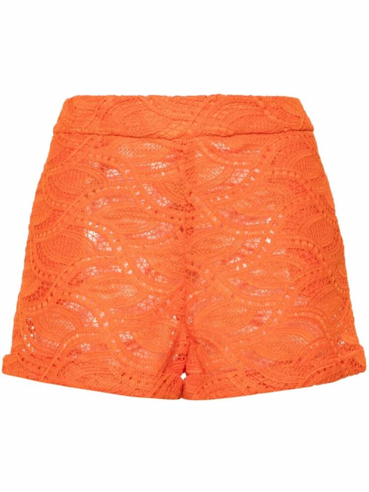 Ermanno Scervino open-knit mini shorts - Orange Cover