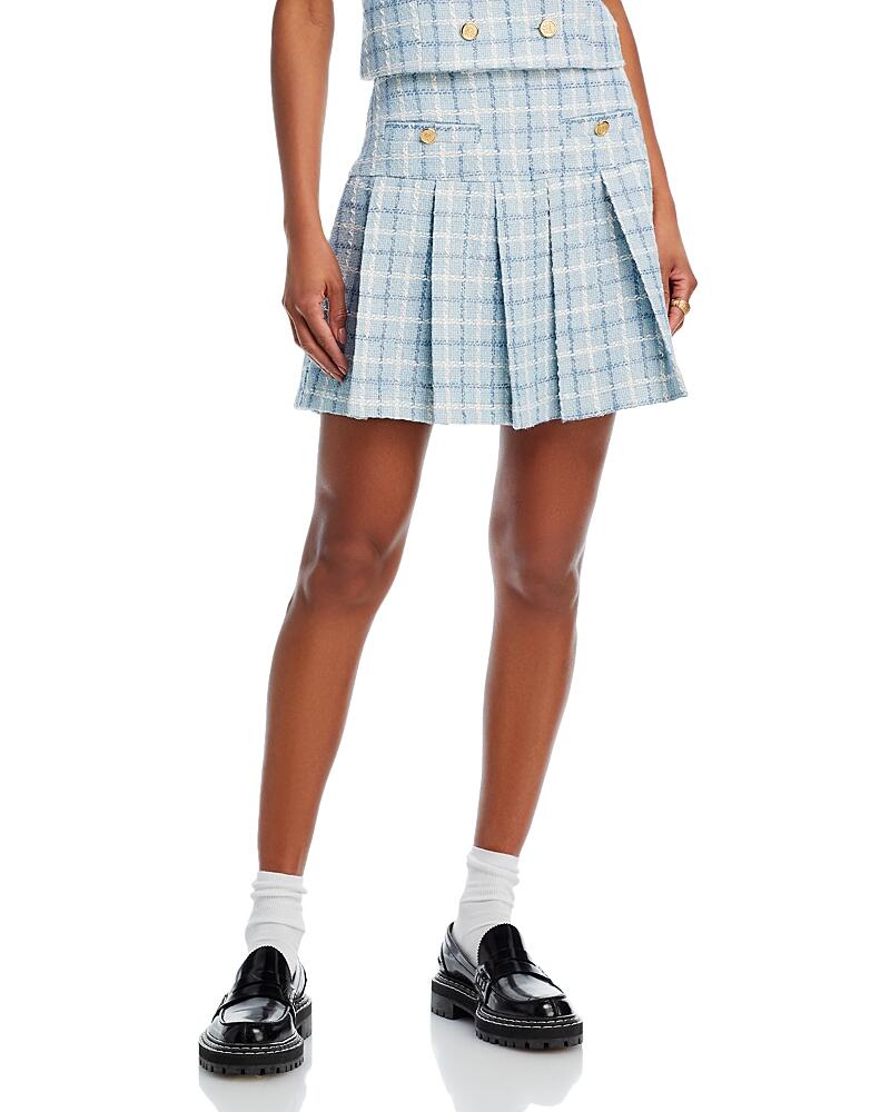 Aqua x Venus Williams Plaid Pleated Mini Skirt - Exclusive Cover