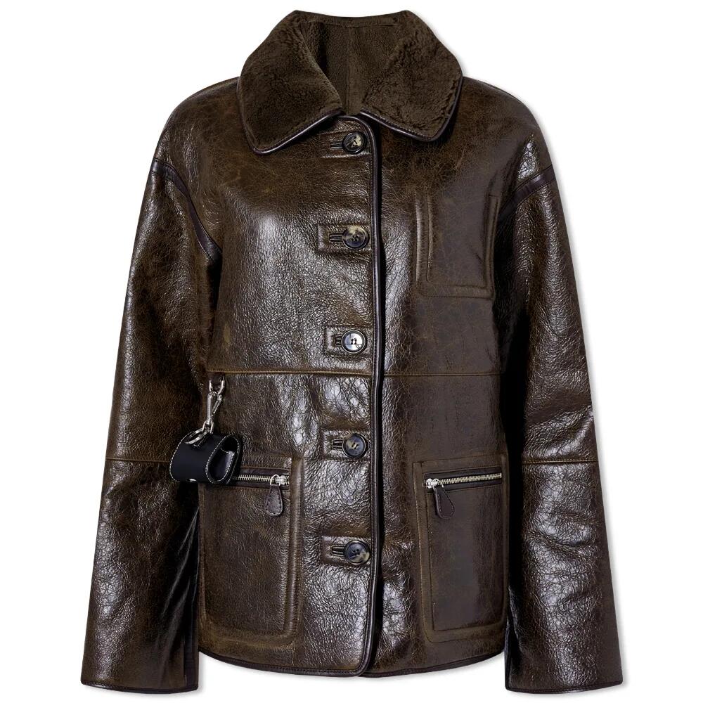 Saks Potts Women's Ada Shearling Jacket in Distressed Brown Cover