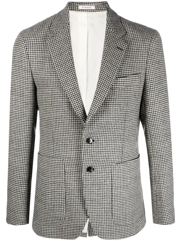 FURSAC single-breasted houndstooth blazer - Black Cover