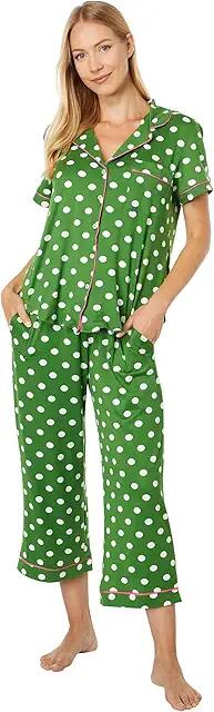 Kate Spade New York Short Sleeve Cropped PJ Set (July Dot) Women's Pajama Sets Cover