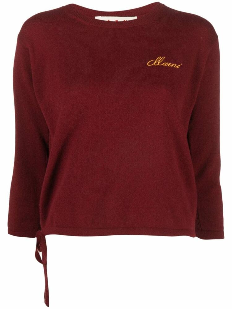 Marni logo-embroidered cashmere jumper Cover