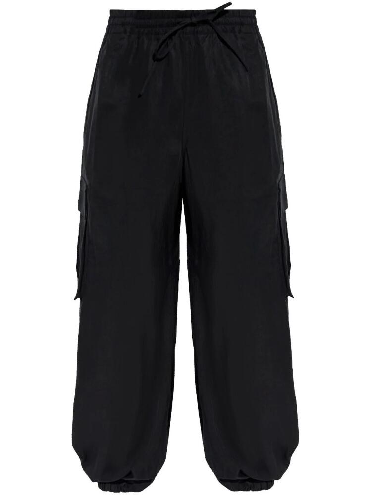 Y-3 elasticated-wais cargo trousers - Black Cover