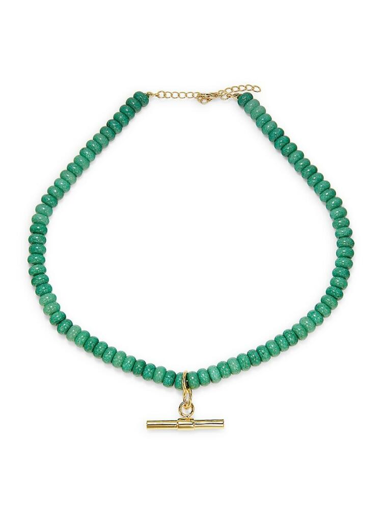 Argento Vivo Women's Studio 14K Goldplated & Jade Toggle Pendant Necklace Cover