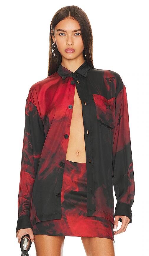 Hardware LDN Smoke Print Silk Shirt in Red Cover