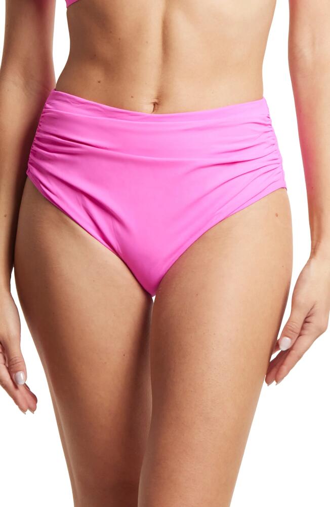 Hanky Panky Ruched High Waist Bikini Bottoms in Unapologetic Pink Cover