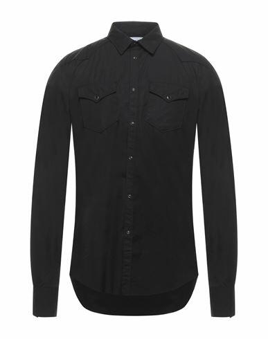 Aglini Man Shirt Black Cotton Cover