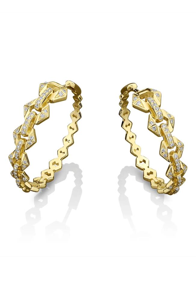 DRIES CRIEL Flowe Pavé Diamond Hoop Earrings in Yellow Gold Cover