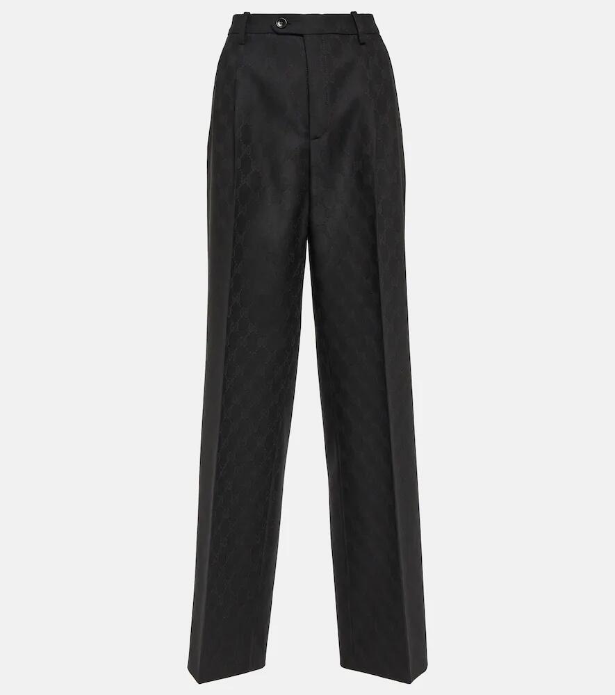 Gucci GG jacquard high-rise wool straight pants Cover