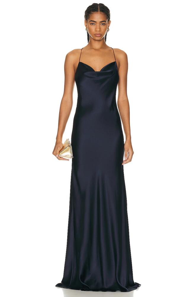 NILI LOTAN Marianne Silk Gown in Navy Cover