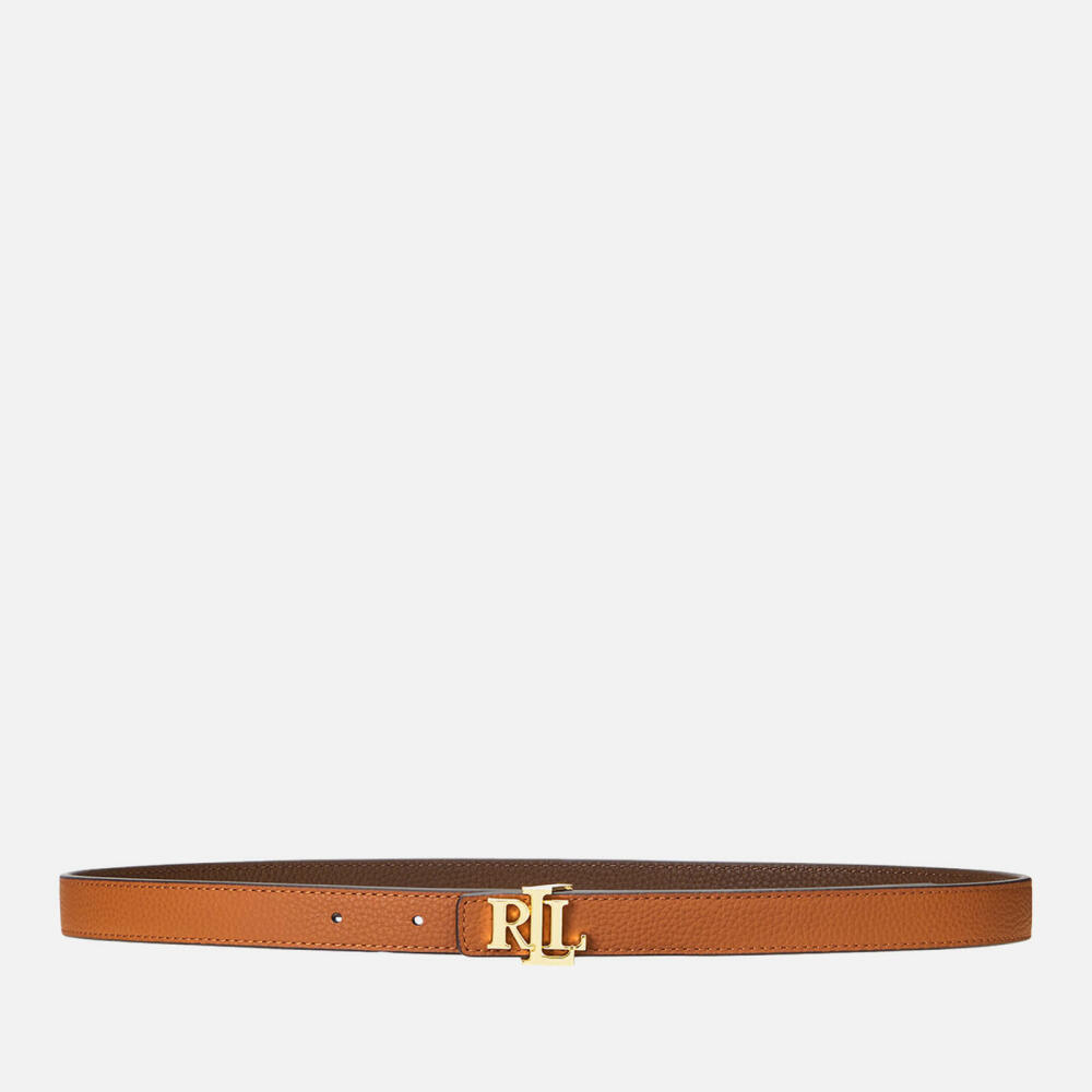 Lauren Ralph Lauren Women's Reversible 20 Skinny Belt - Lauren Tan/Dark Brown Cover