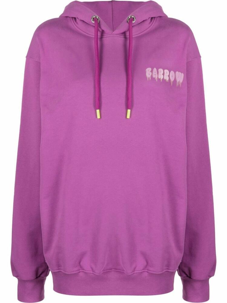 BARROW logo-print cotton hoodie - Purple Cover