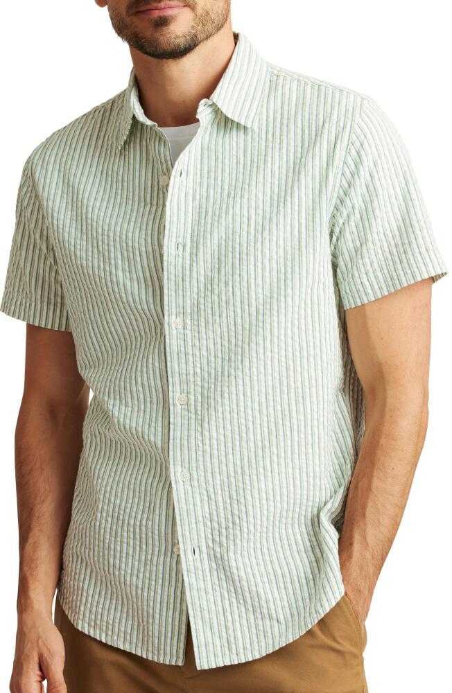 Bonobos Riviera Seersucker Slim Fit Short Sleeve Button-Up Shirt in Jacque Stripe Cover