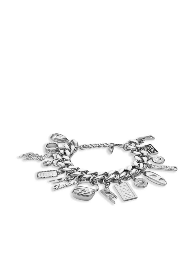 Diesel charm-detail chain bracelet - Silver Cover