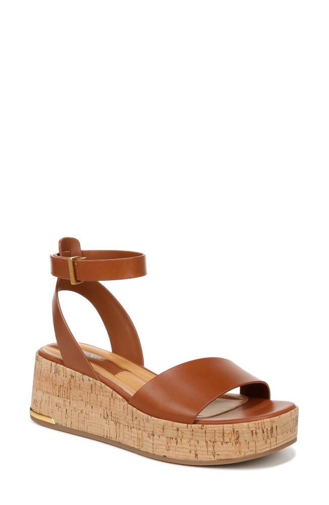 Franco Sarto Terry Ankle Strap Platform Wedge Sandal in Cognac Cover