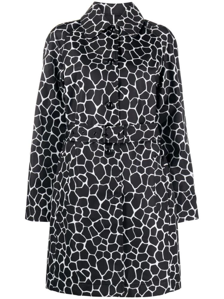 Michael Michael Kors animal print belted trench coat - Black Cover