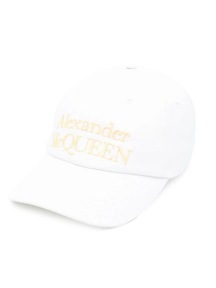 Alexander McQueen embroidered-logo cotton cap - White Cover