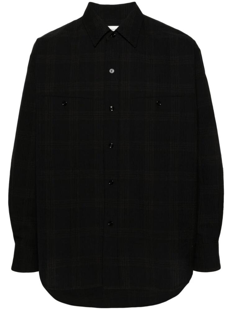 LEMAIRE check-pattern seersucker shirt - Blue Cover