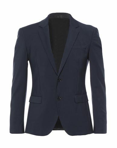 Trussardi Man Blazer Midnight blue Polyester, Wool, Elastane Cover