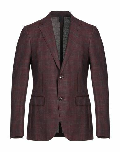 Zegna Man Blazer Burgundy Wool, Linen, Silk Cover