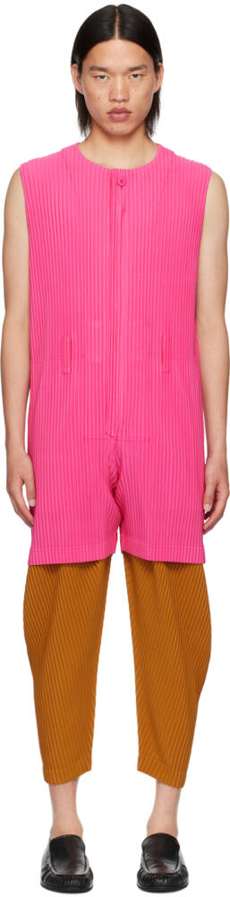 HOMME PLISSÉ ISSEY MIYAKE Pink Colorful Pleats Jumpsuit Cover