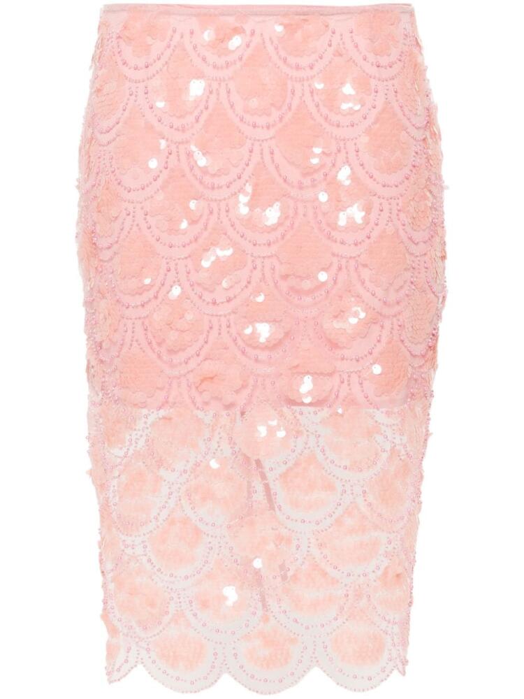 ROTATE BIRGER CHRISTENSEN sequinned pencil skirt - Pink Cover