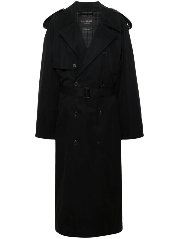 Balenciaga long-length cotton trench coat - Black Cover