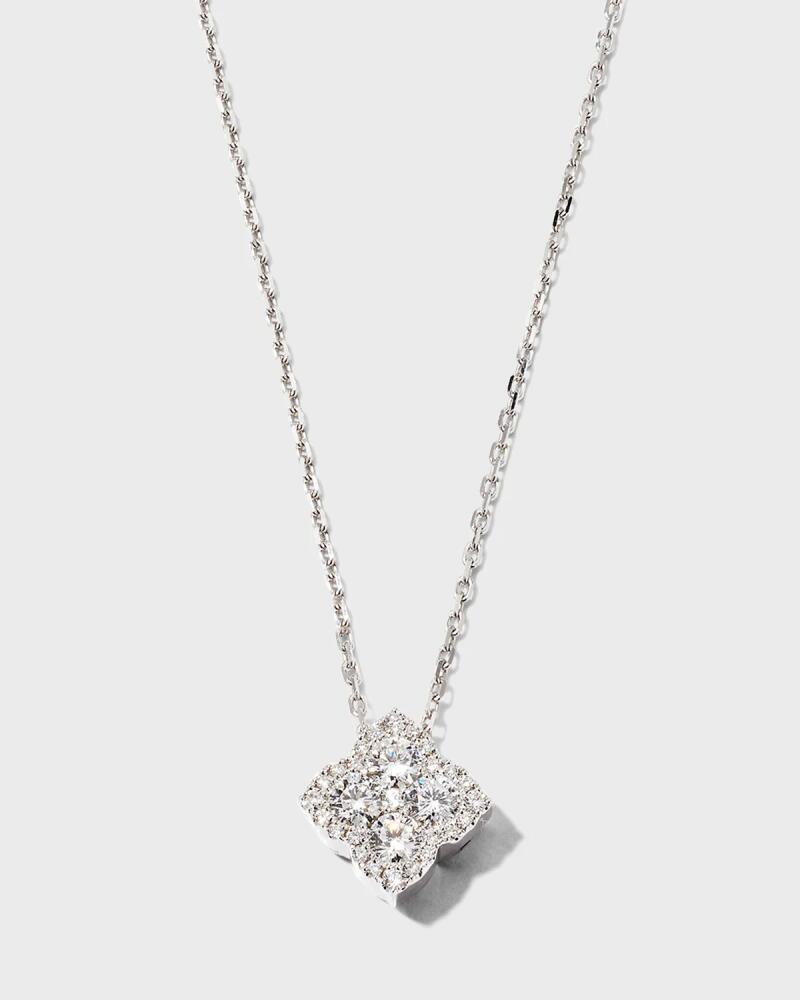 Frederic Sage 18K White Gold Fleur D'Amour All Diamond Pendant Necklace Cover