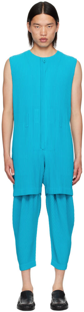 HOMME PLISSÉ ISSEY MIYAKE Blue Colorful Pleats Jumpsuit Cover