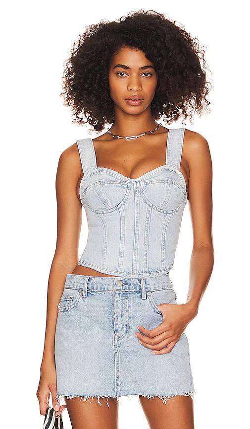 Lovers and Friends Kit Bustier Halter Top in Blue Cover