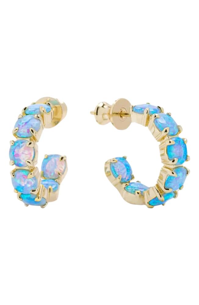 Melinda Maria Oh She Fancy Opal Inside Out Huggie Hoop Earrings in Blue Opal/Gold Cover