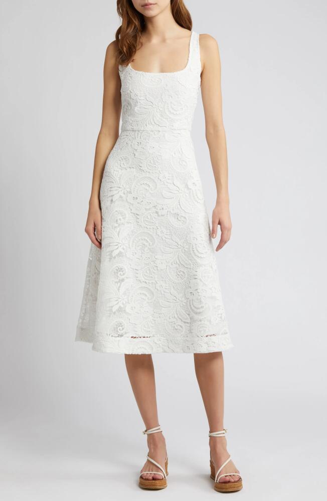 KOBI HALPERIN Jacqueline Paisley Lace Midi Dress in White Cover