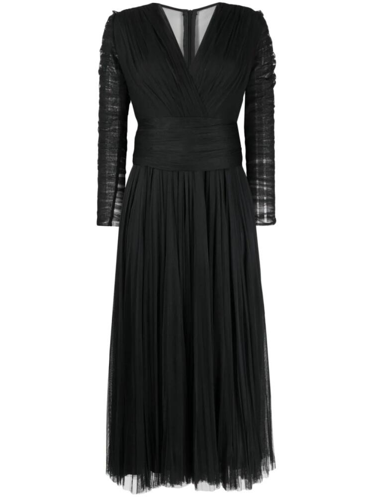 Ana Radu V-neck long-sleeve midi dress - Black Cover