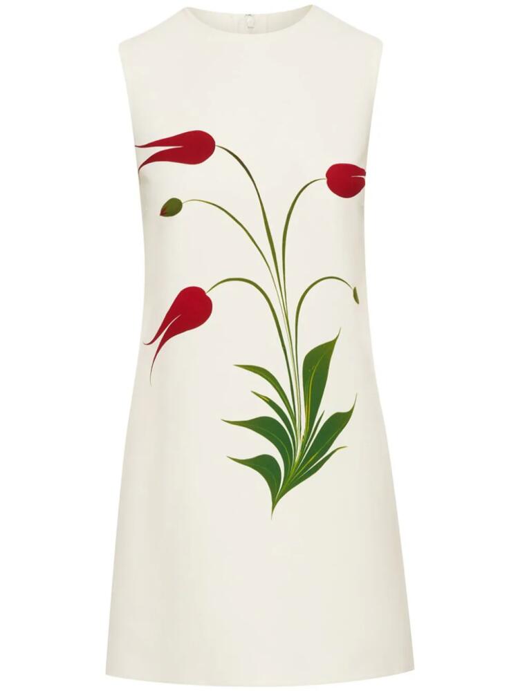 Oscar de la Renta tulip-print mini dress - White Cover