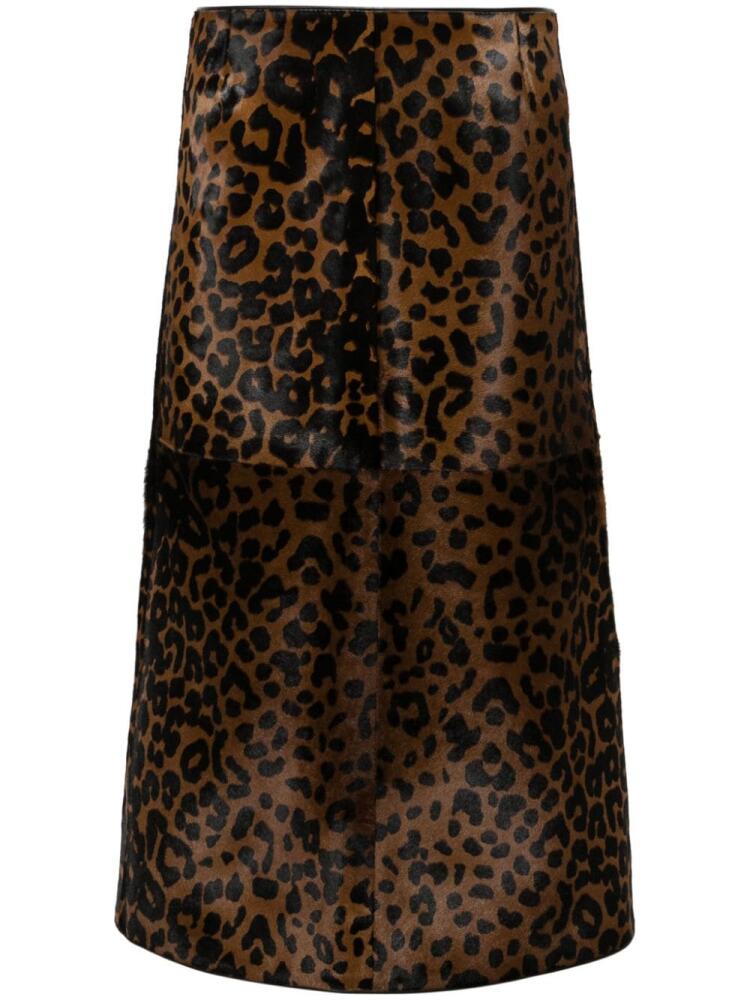 TOTEME Zeron leopard-print leather skirt - Brown Cover