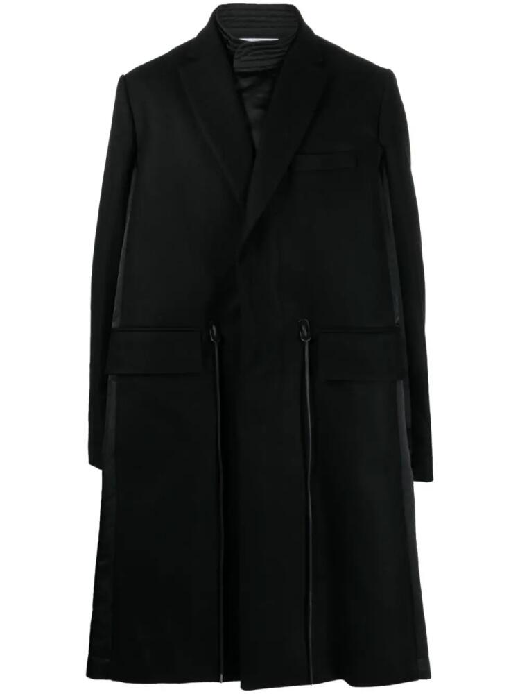 sacai drawstring-waist wool coat - Black Cover