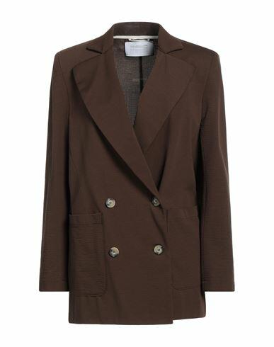 Harris Wharf London Woman Blazer Cocoa Cotton, Polyester Cover