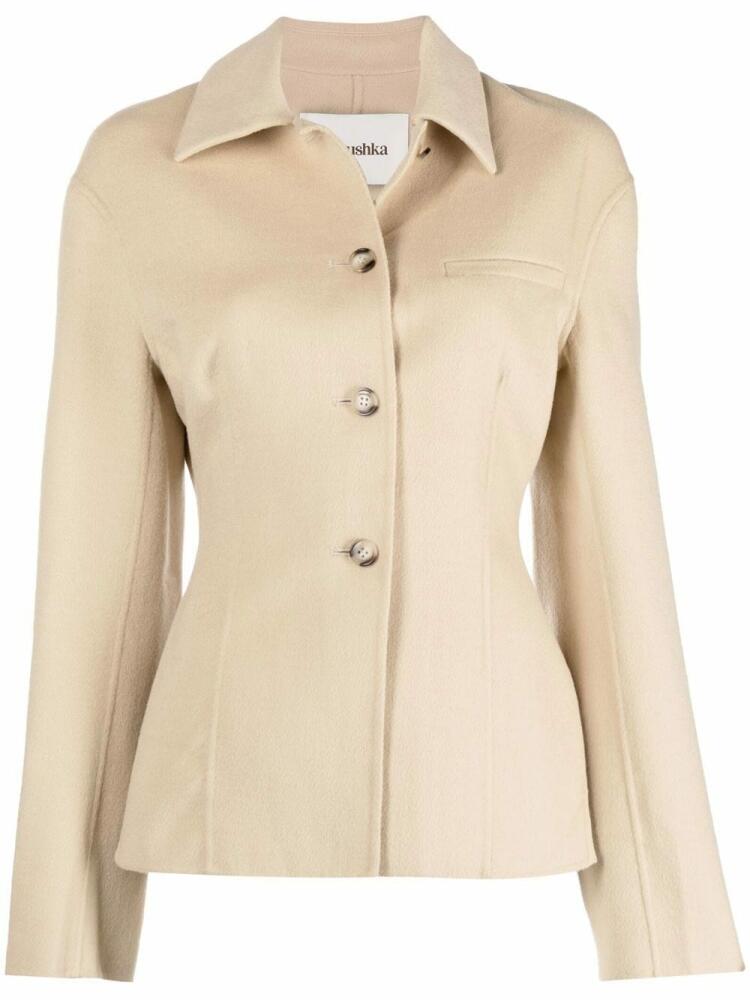 Nanushka single-breasted wool blazer - Neutrals Cover