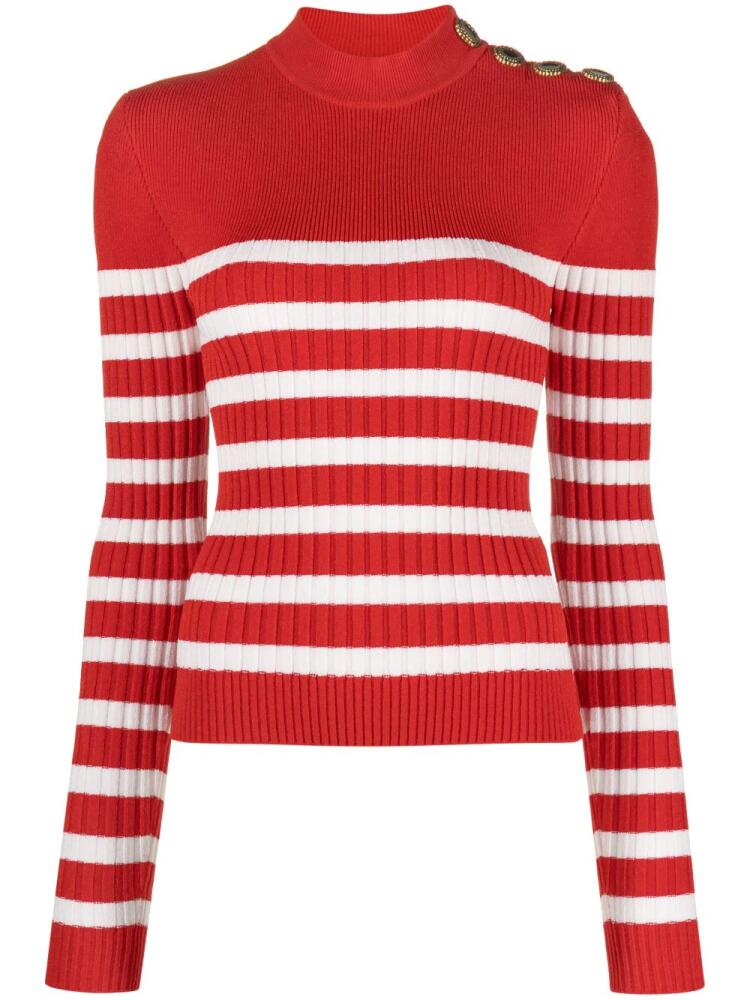 Balmain striped roll-neck jumper - Red Cover