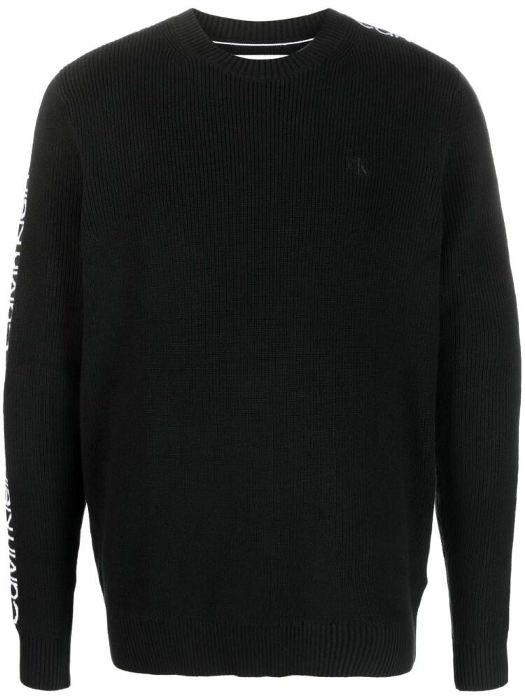 Calvin Klein logo-tape crew-neck sweatshirt - Black Cover