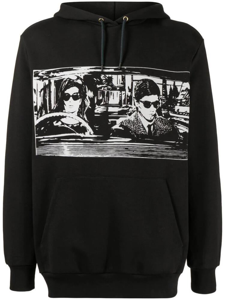 Paul Smith graphic-print drawstring hoodie - Black Cover