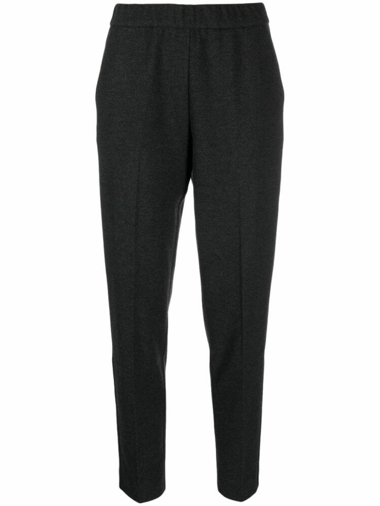 Le Tricot Perugia herringbone tapered-leg trousers - Grey Cover