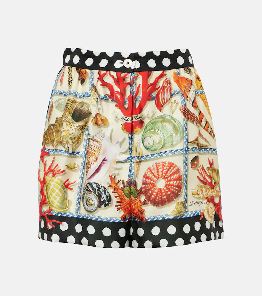 Dolce & Gabbana Capri printed silk satin shorts Cover