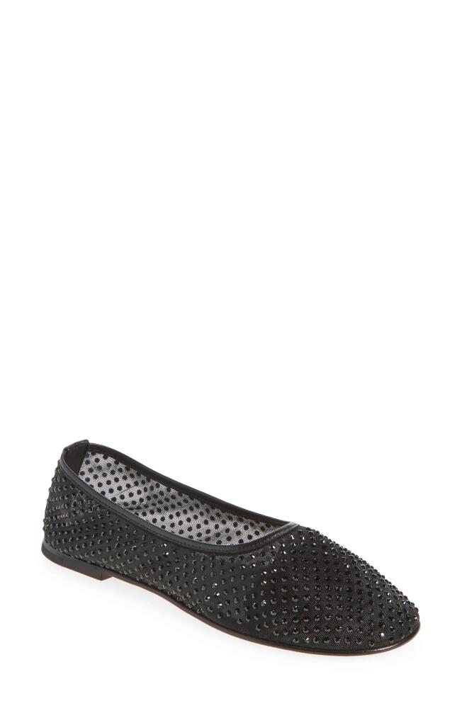 Dear Frances Ball Crystal Embellished Mesh Flat in Black Cover