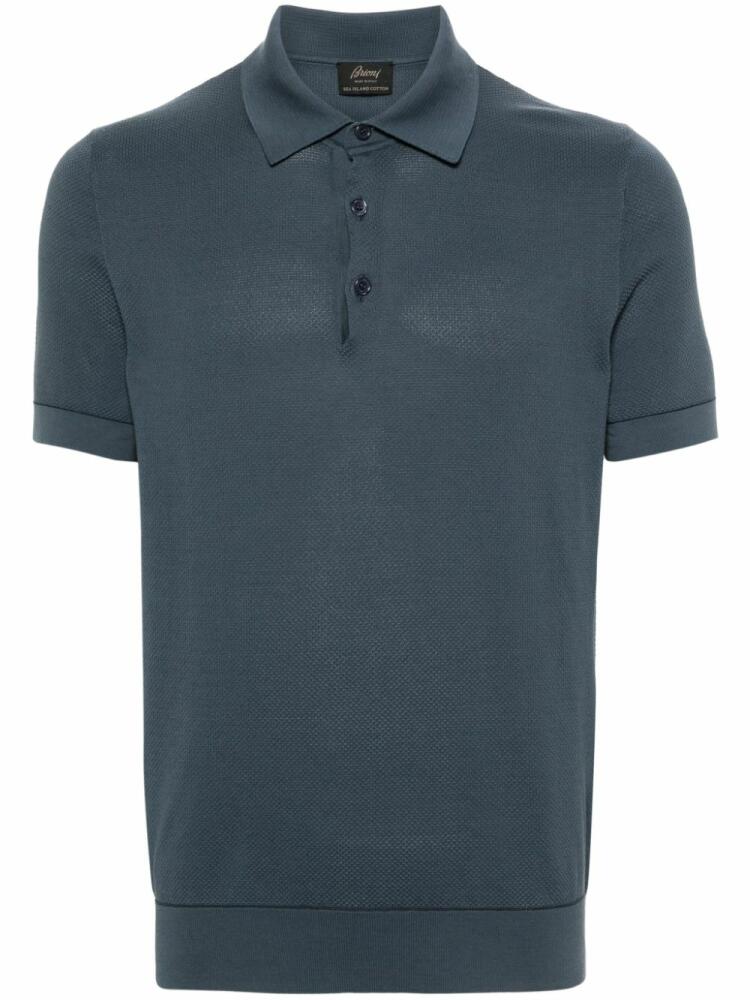 Brioni Sea Island piqué polo shirt - Blue Cover