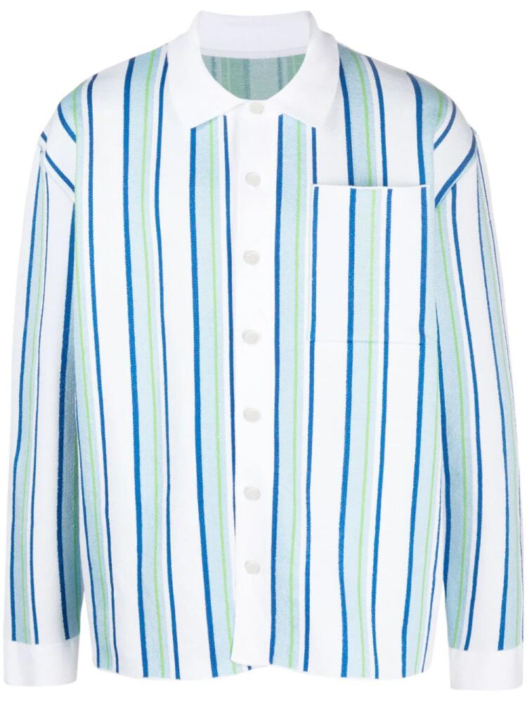 Jacquemus La Chemise Maille striped polo shirt - White Cover